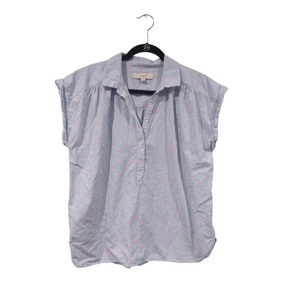 Women's LOFT Dot Stripe Dolman Henley Shirt Size Medium - 3FOR$25 - - Picture 2 of 9
